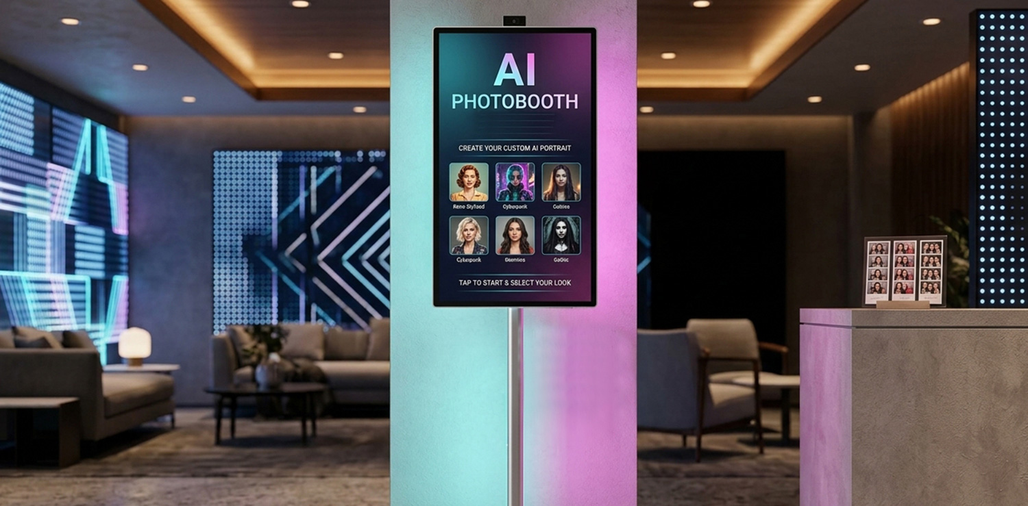 AI photobooth kiosk for custom AI portraits